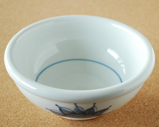 砥部焼・梅山窯 ひまわりの玉ぶち鉢(5寸)