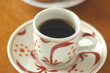 梅山窯 赤太陽のコーヒーカップ