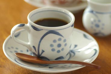 梅山窯 太陽柄のコーヒーカップ