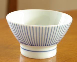 梅山窯 とくさ柄の茶碗(大)