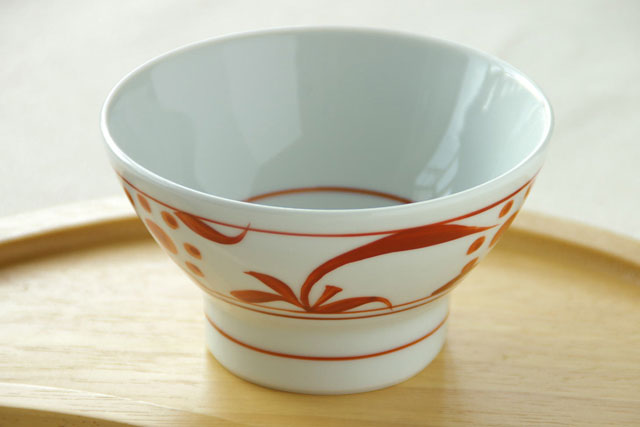 砥部焼　あか太陽の茶碗（小）