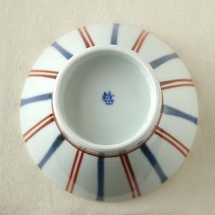 砥部焼 ごす赤せんの茶碗(小)