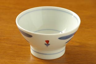 砥部焼・梅山窯 はなもようの茶碗(小)