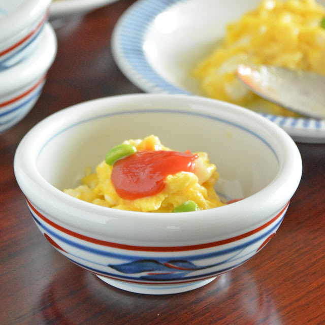 和食器・砥部焼 みつ葉の玉ぶち鉢(3寸)