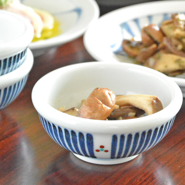 和食器・砥部焼 とくさみつ紋の玉ぶち鉢(3寸)