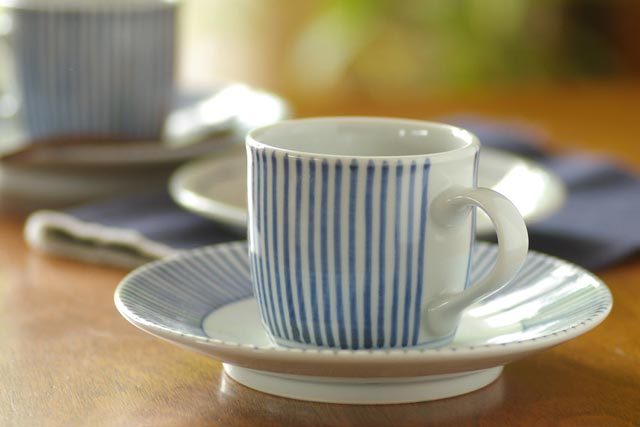 和食器・砥部焼 とくさ柄のコーヒーカップ