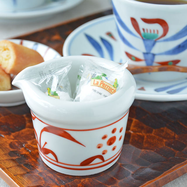 和食器・砥部焼 赤太陽のクリーマー