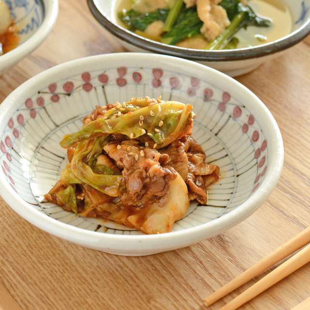 和食器・砥部焼 花垣文の古砥部深皿(5寸)