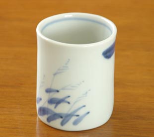 砥部焼・森陶房 すすきの湯呑(大)