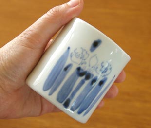 森陶房 水仙の筒湯のみ(小)