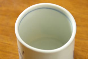 砥部焼・森陶房 あやめの湯のみ(小)を上から