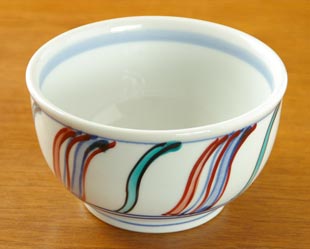 砥部焼　よろけもようのどんぶり