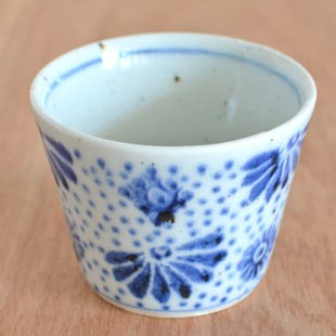 砥部焼・中田窯　古布文のそばちょこ(小)