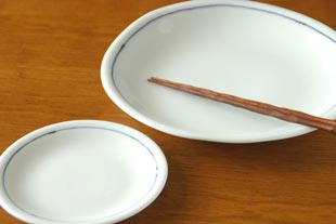 砥部焼・向井窯 白い取皿と大皿