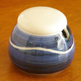 向井窯 青いシュガーポット