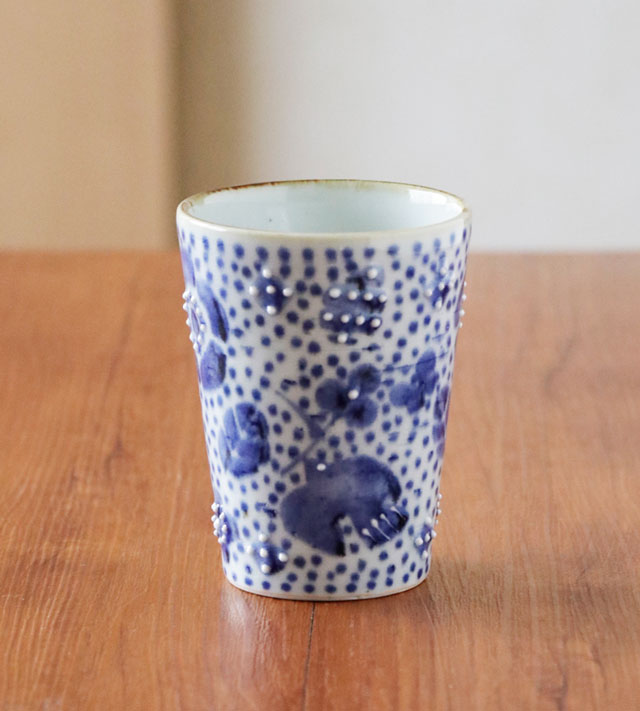 花ちらしドットのフリーカップ 側面