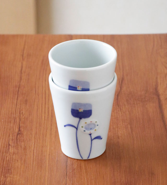 花のフリーカップ スタッキング