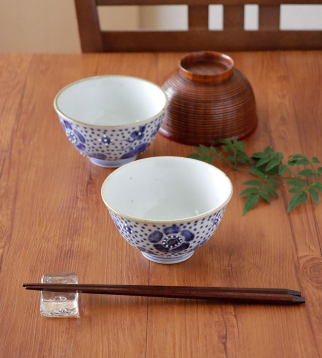 花鳥ちらしの茶碗(大)