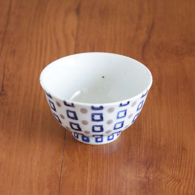 しかくドットの茶碗(小)