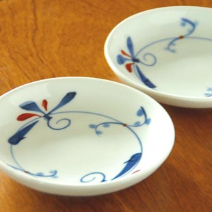 千山窯 上絵とんぼの小皿(4寸)