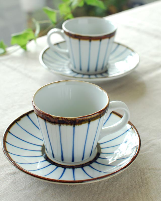 千山窯 縁紅のコーヒーカップ