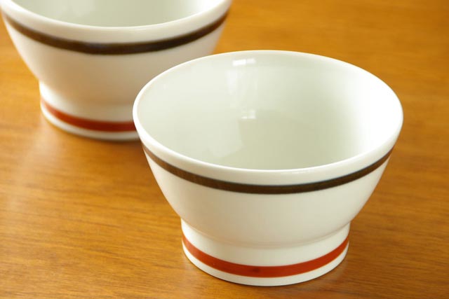 砥部焼・千山窯 ボーダー柄の茶碗