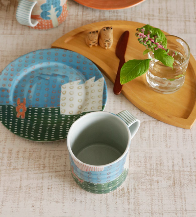 どうぶつマグカップ(ピンク・トナカイ)の角度違い
