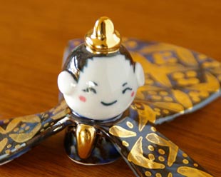 砥部焼・陶房遊の雛人形(大) お内裏様