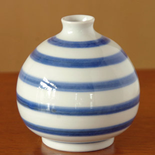 陶房遊 しましまのぷっくり花器
