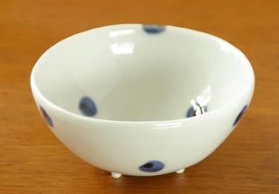 砥部焼・梅乃瀬窯 水玉のコロコロ鉢